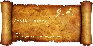 Janik Aszter névjegykártya